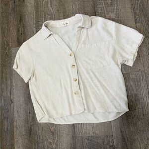 Love Notes Cream Button-Up Shirt